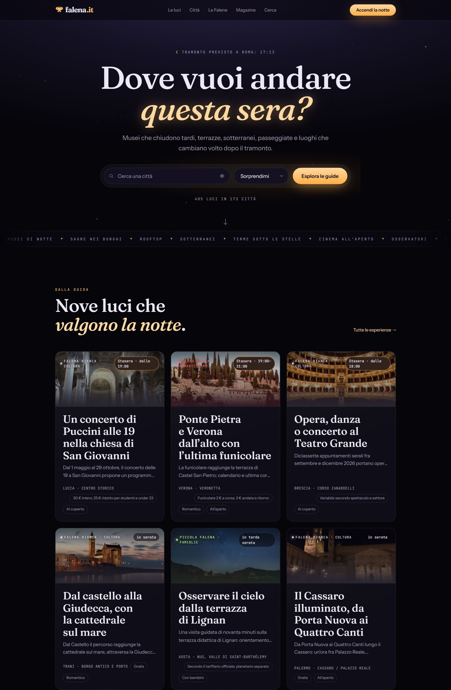 La prima pagina di falena.it